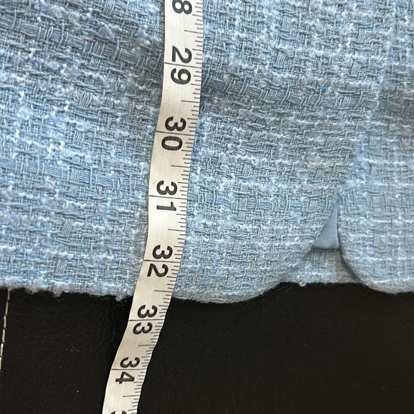 Anthropologie Maeve Sleeveless Tweed Blazer Mini Dress Light Blue Sz 6 NEW - Picture 14 of 14